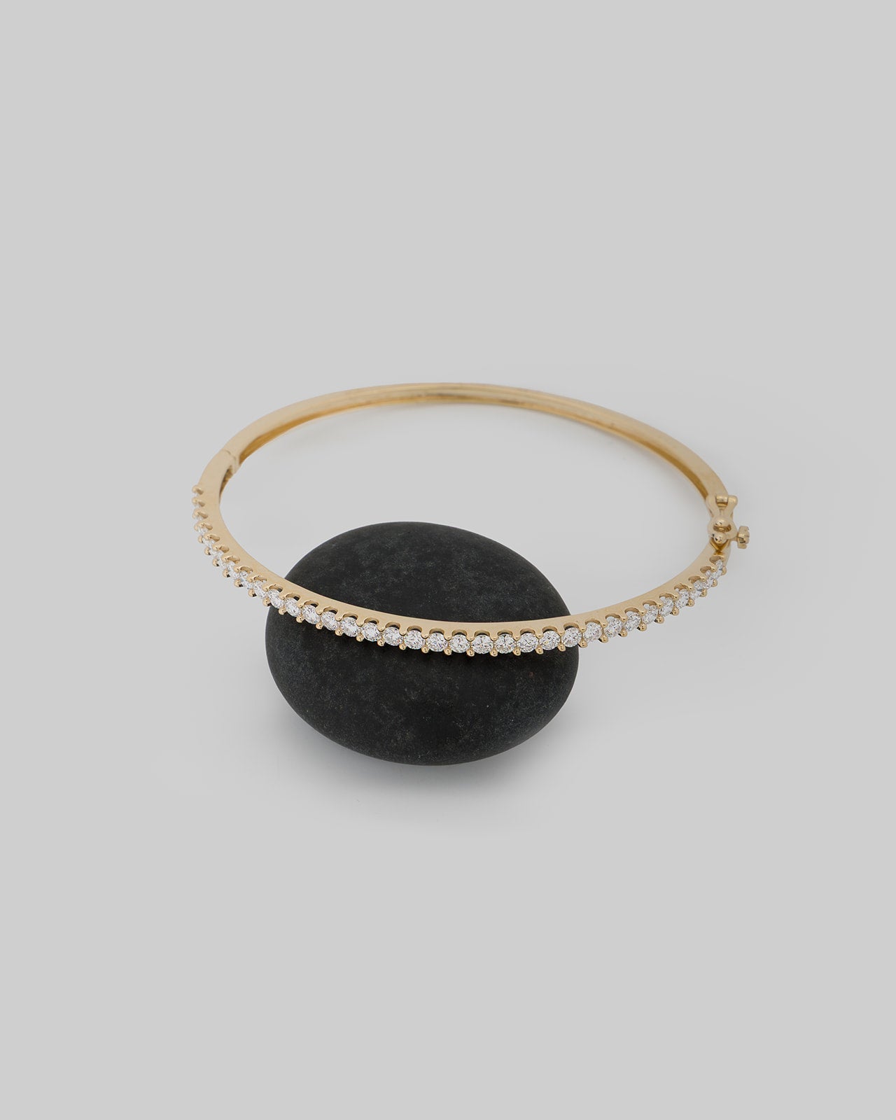 Studded Lab Grown Diamond Cuff in Yellow Gold