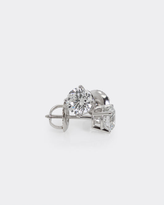 1.50 Carat Diamond Earrings in White Gold