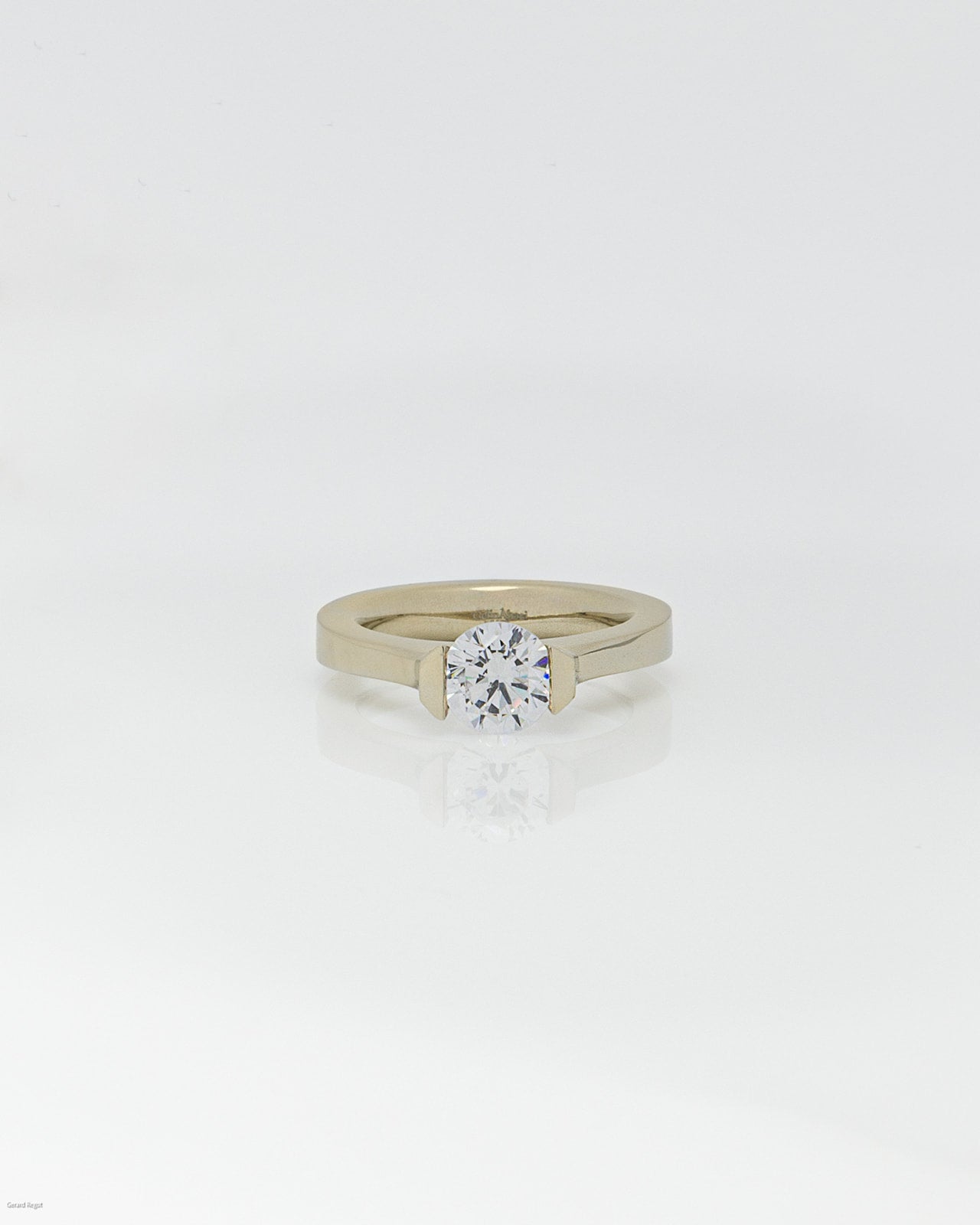 The Balance Tension CZ Ring in White Gold