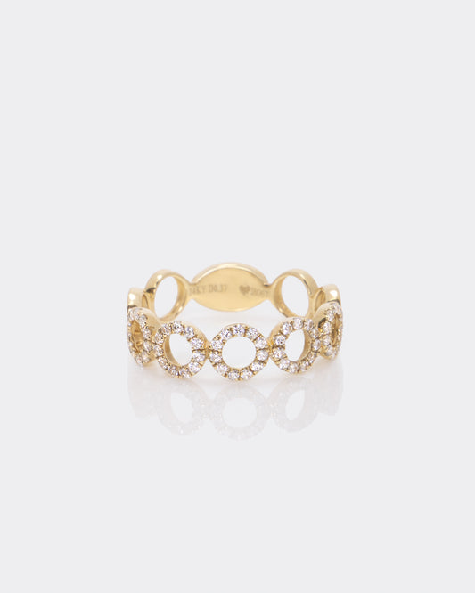 9 Diamond Circles Ring in Yellow Gold