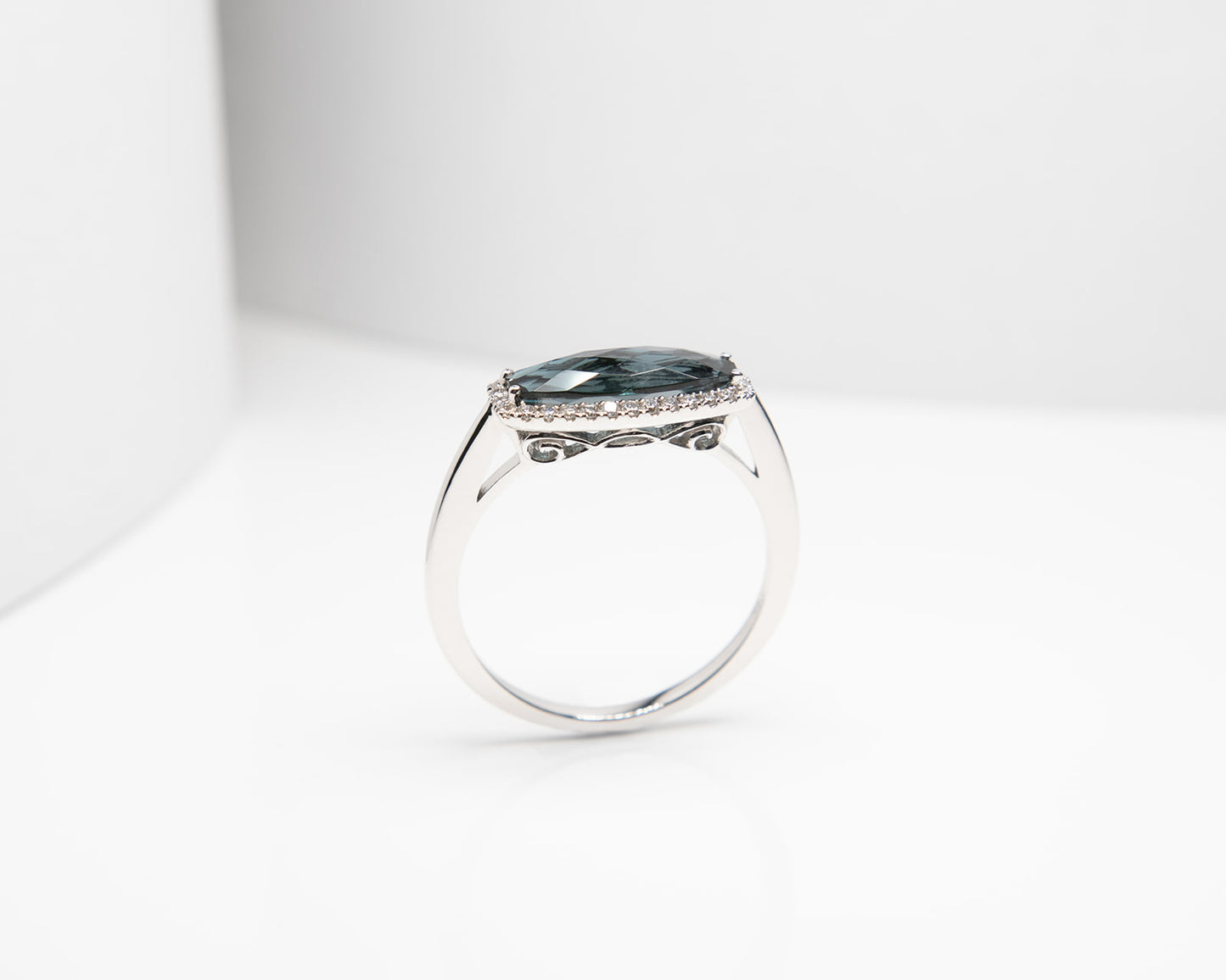 Statement London Blue Topaz and Diamond Ring in Yellow Gold