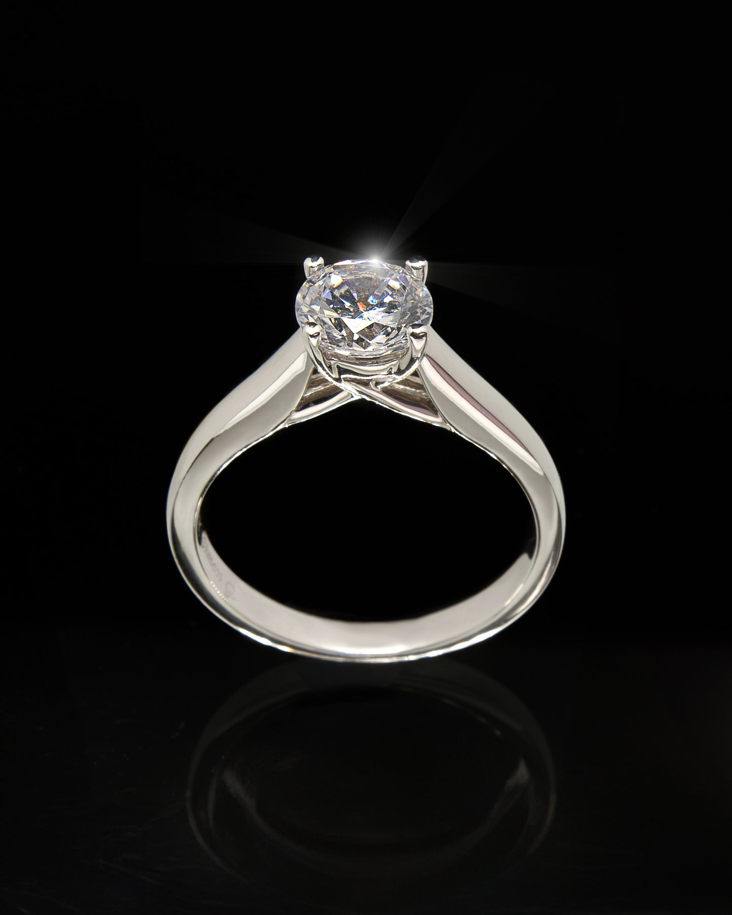 Tiffany CZ Engagement Ring in White Gold