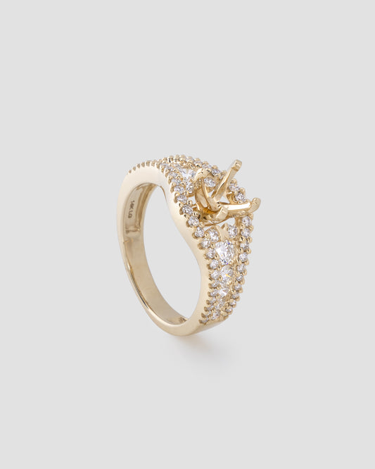 Diamond Dreams Ring Setting in Yellow Gold