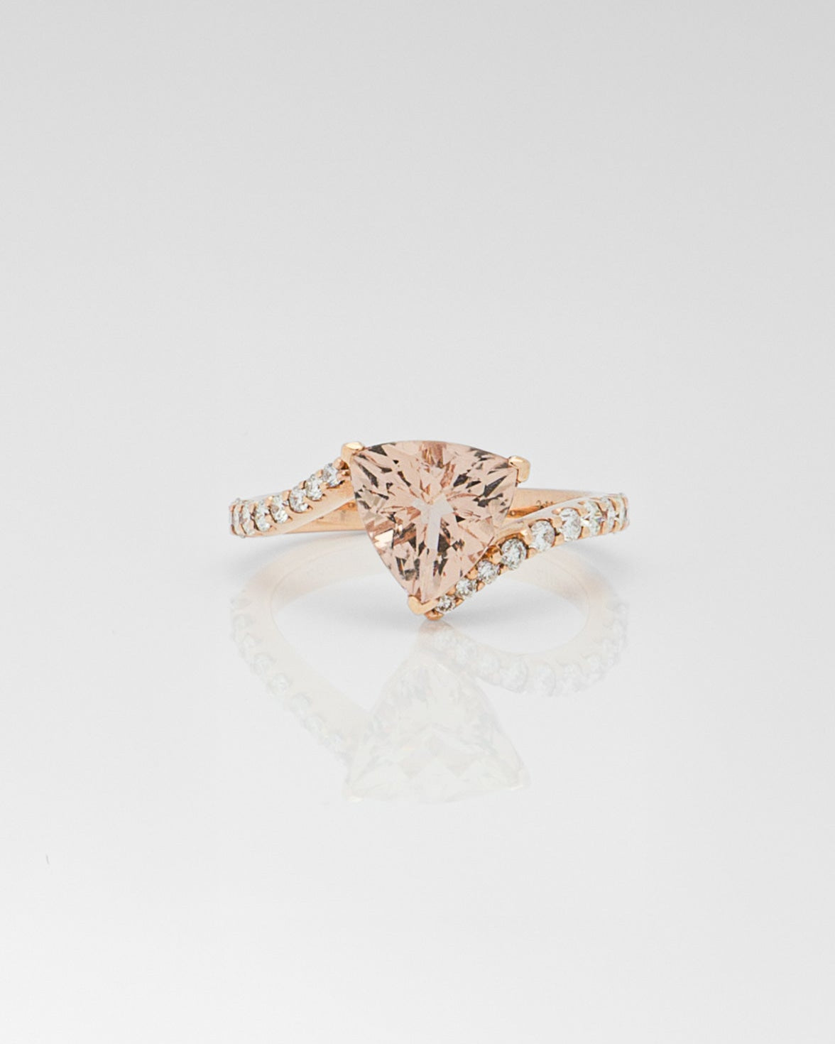 Morganite & Diamond Ring in Rose Gold