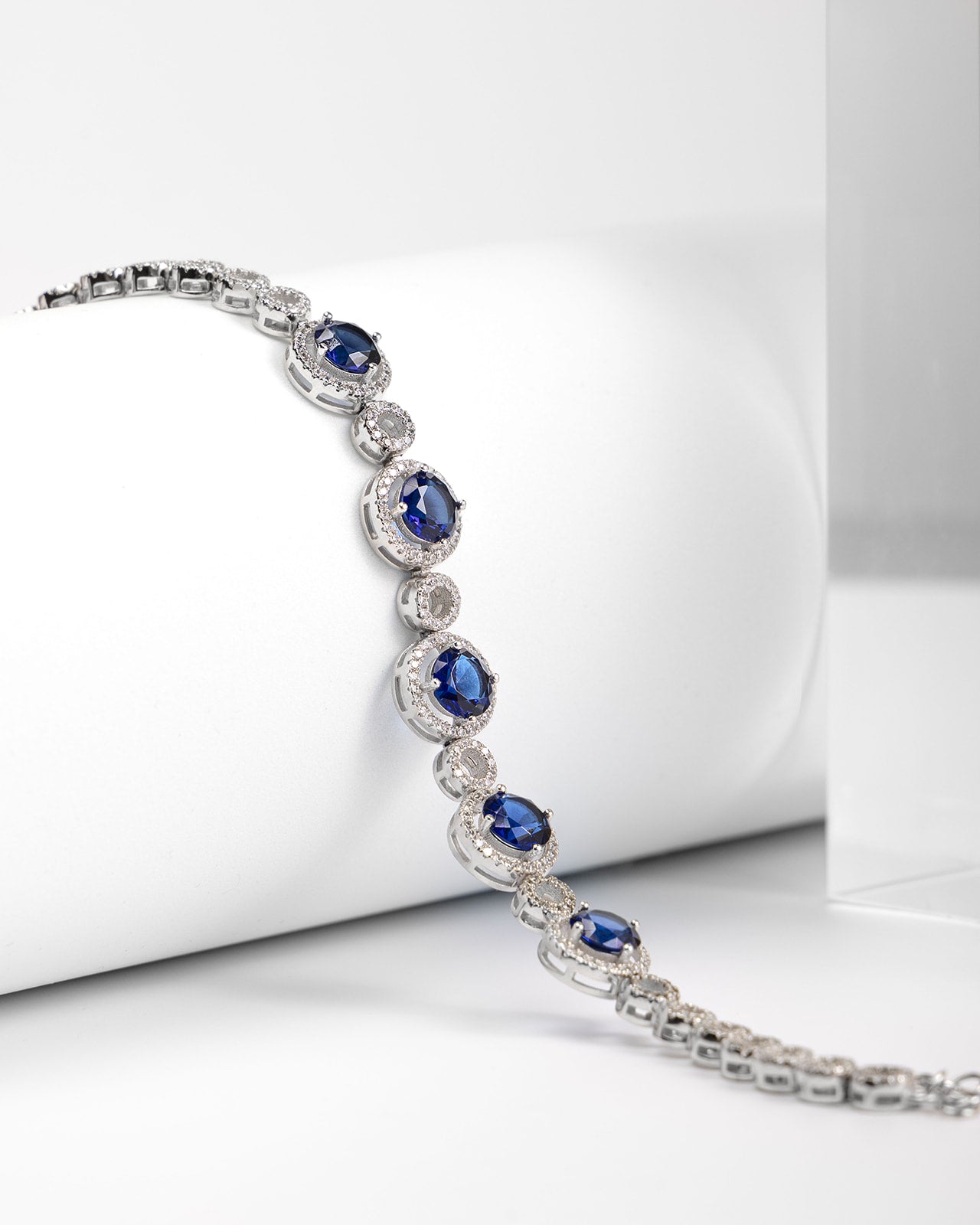 Blue Dreams CZ Bracelet in Sterling Silver