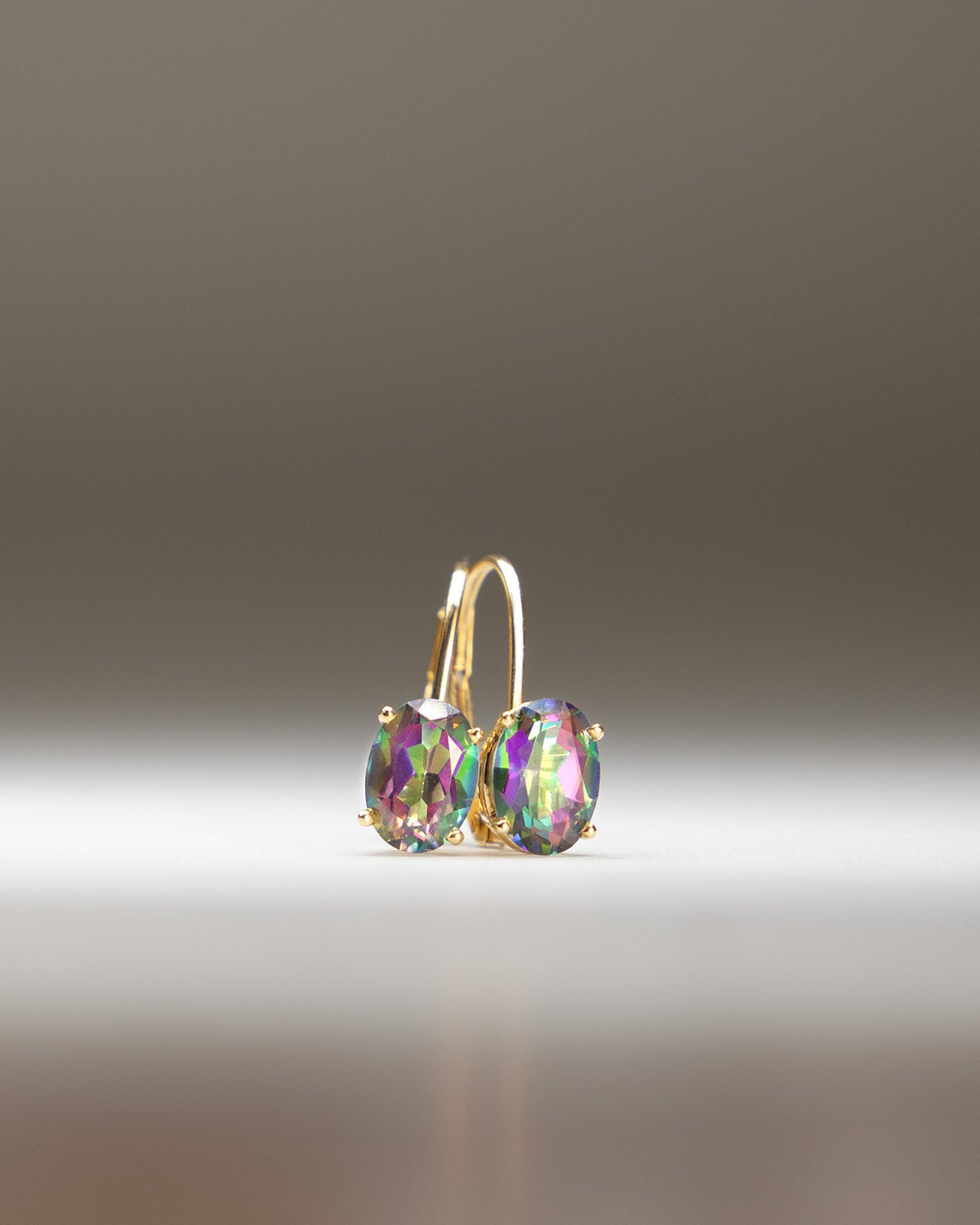 Mystic Topaz Basket Earrings in Yellow Gold