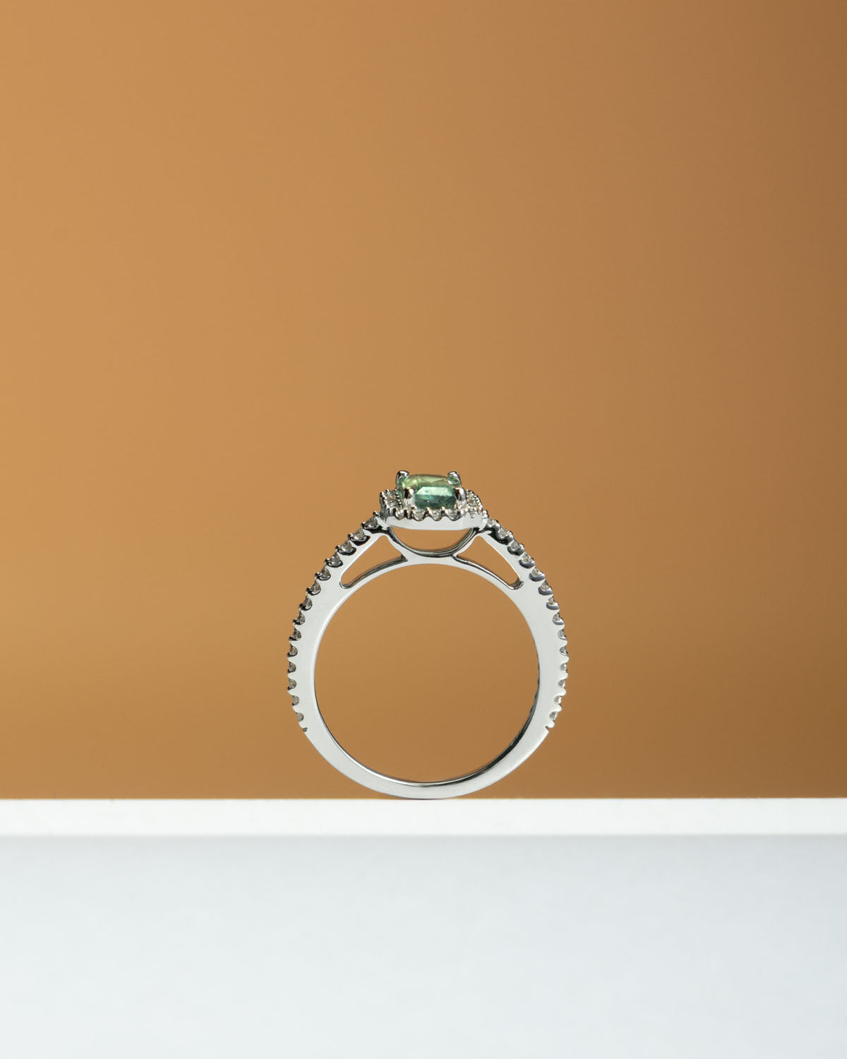 Alexandrite and Diamond Ring in 14 karat White Gold
