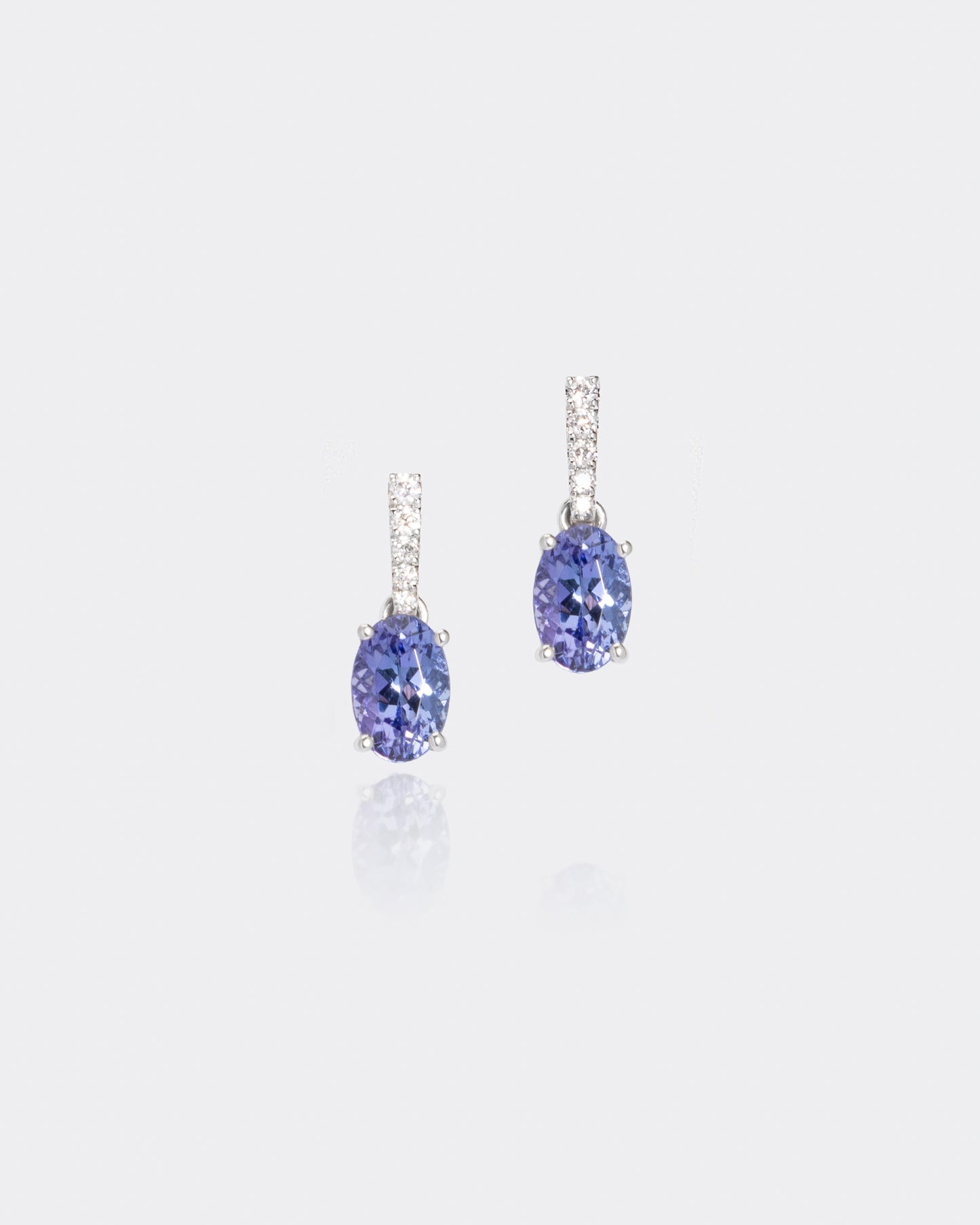 Tanzanite & Diamond Earrings in White Gold