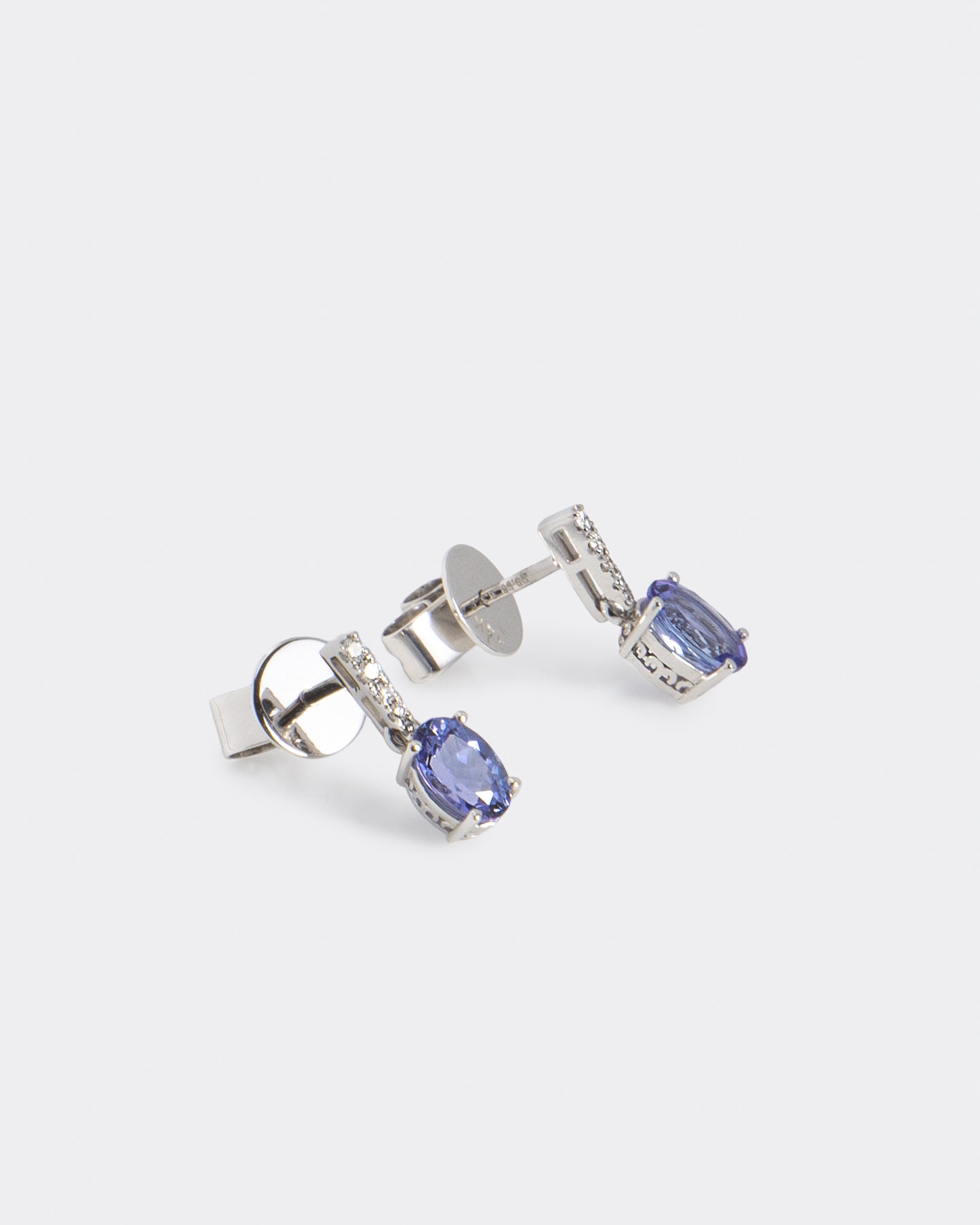 Tanzanite & Diamond Earrings in White Gold