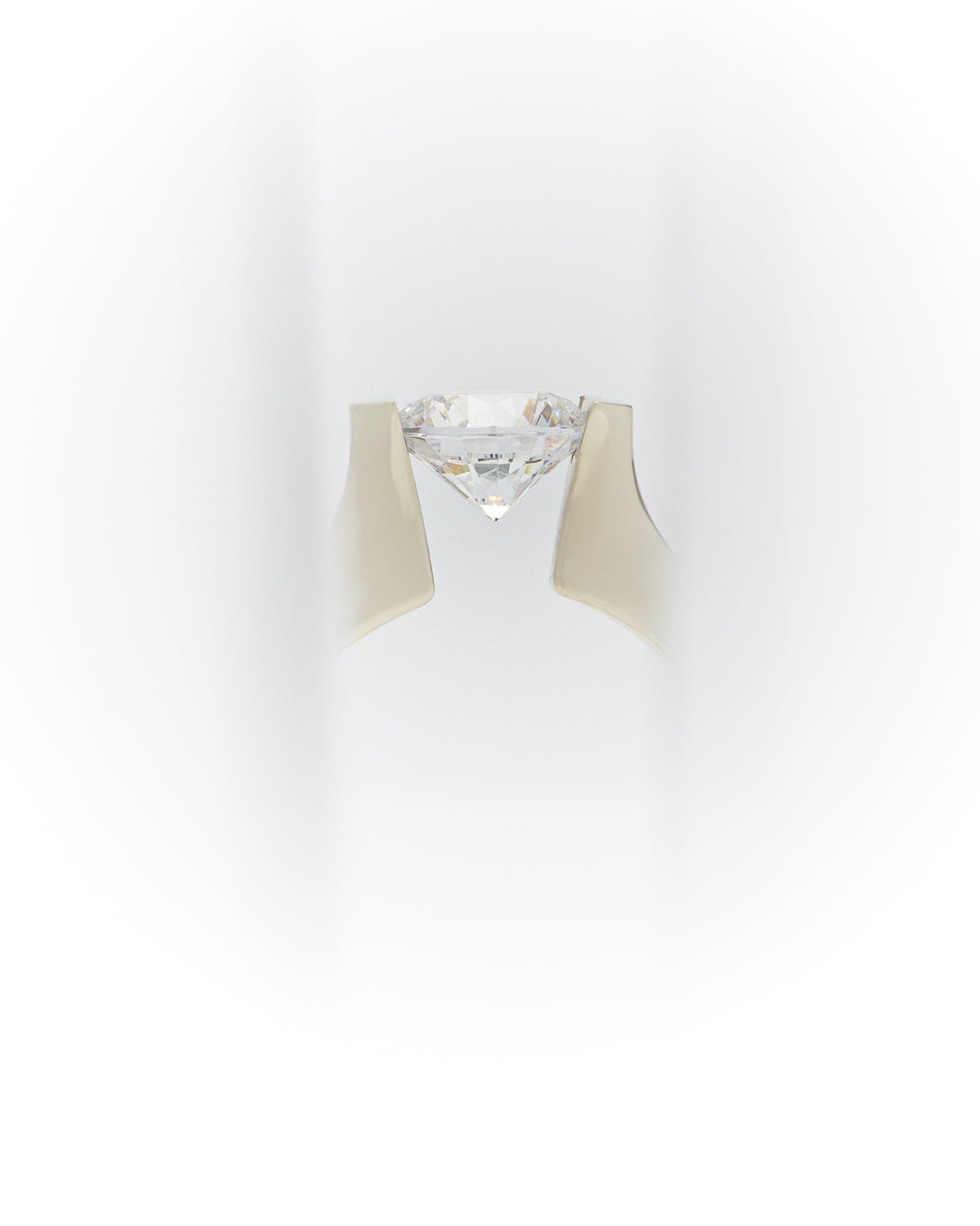 The Balance Tension CZ Ring in White Gold