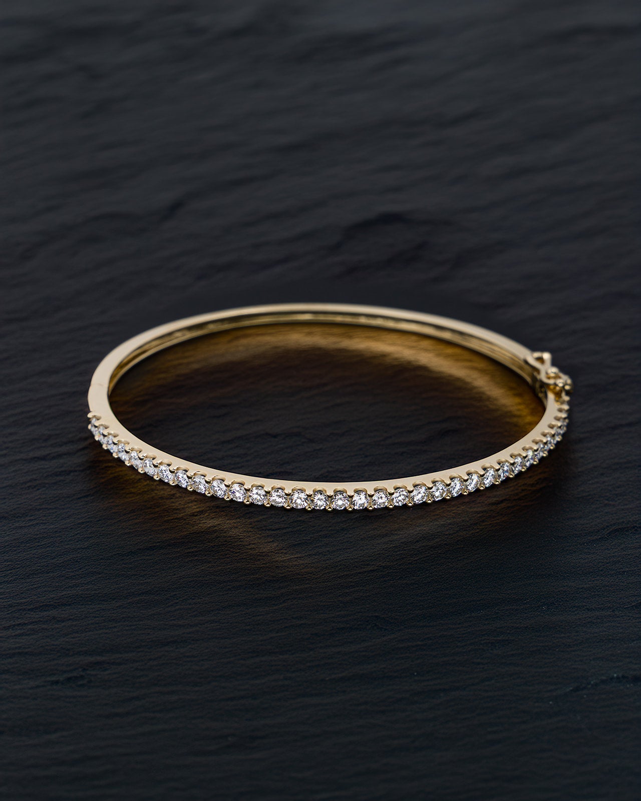 Studded Lab Grown Diamond Cuff in Yellow Gold