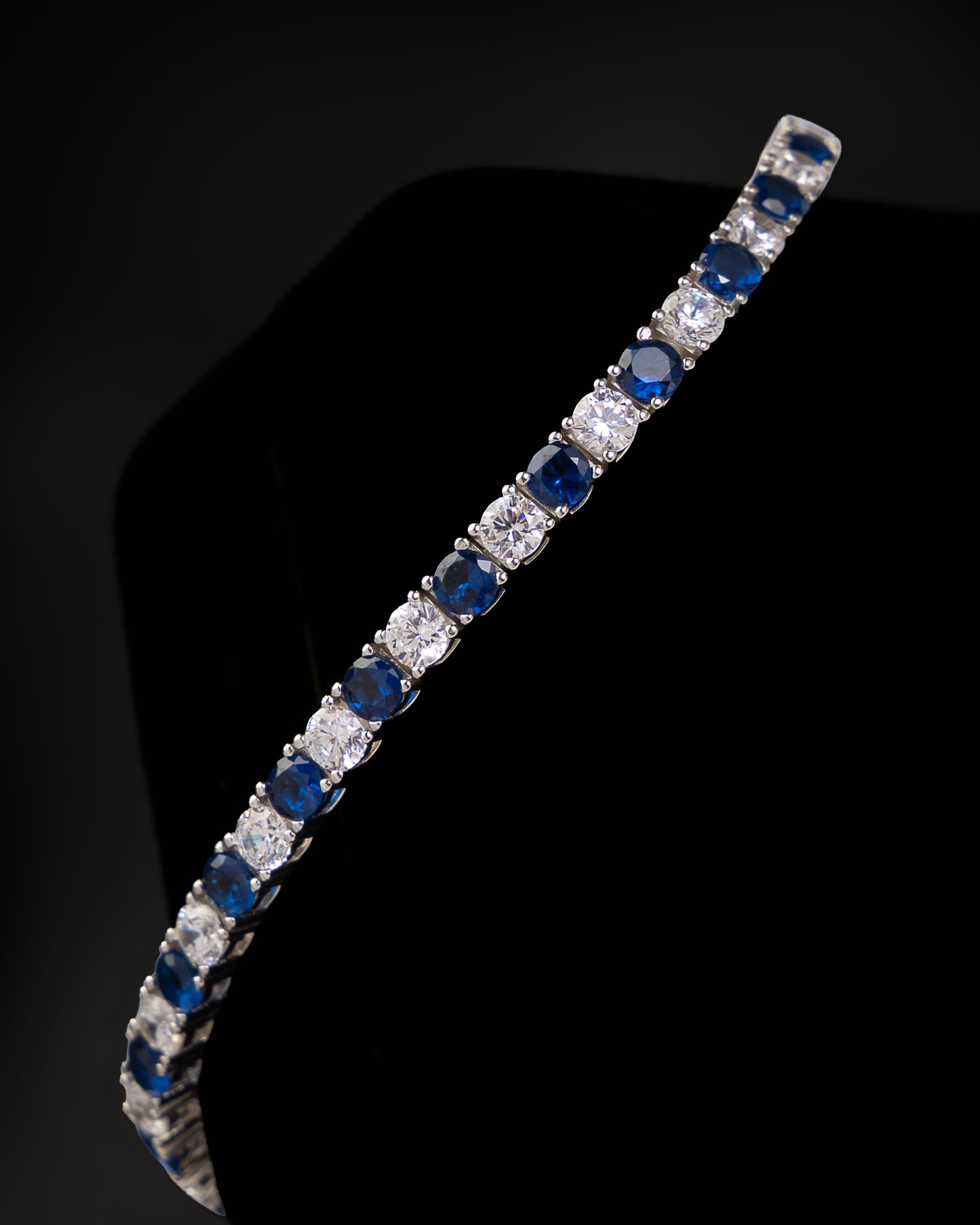 CZ Blue Ocean Bracelet in Sterling Silver