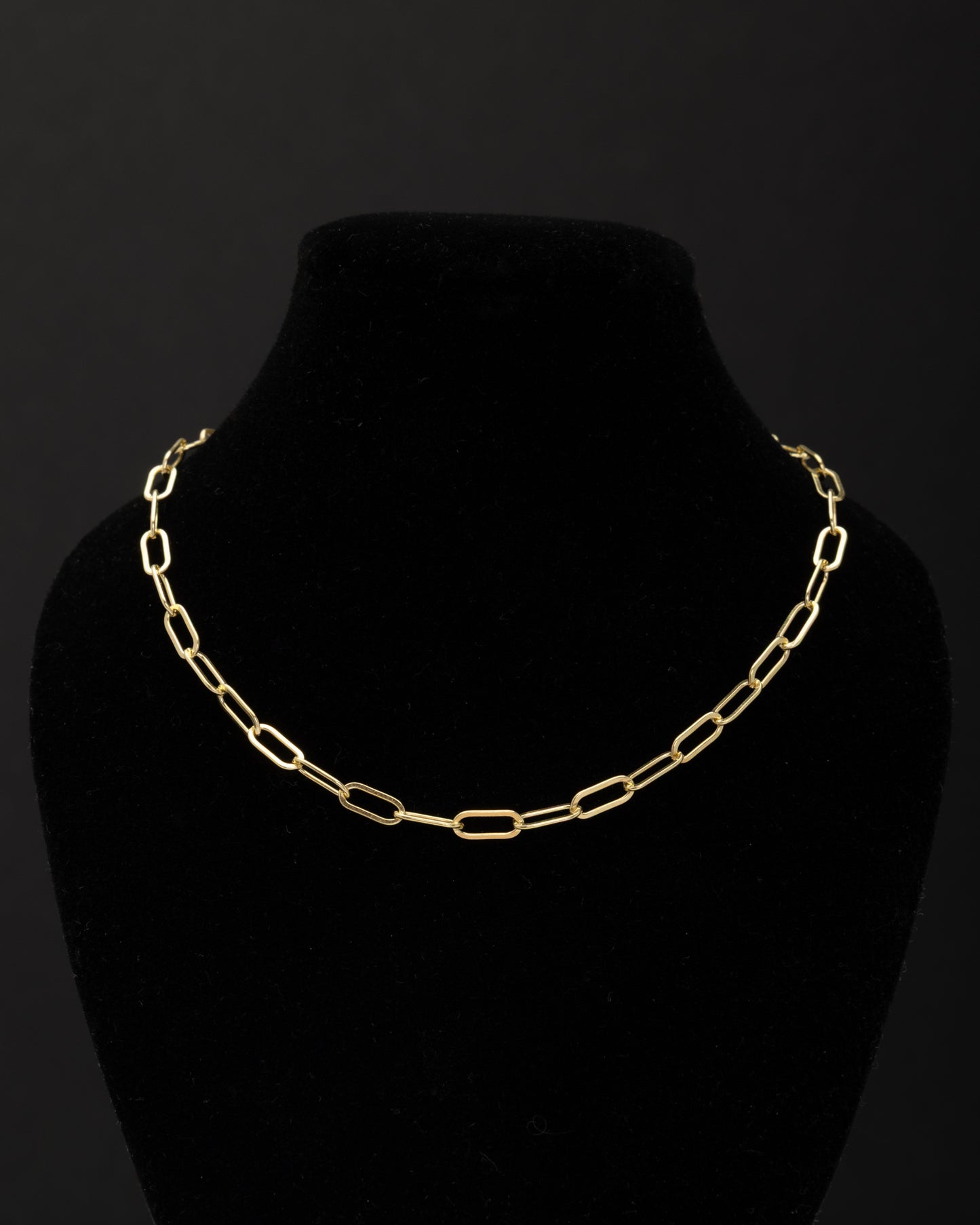 Gold Plated Thin Paperclip Chain in Sterling Silver