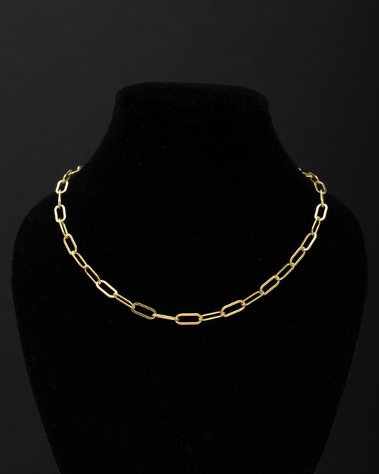 Gold Plated Thin Paperclip Chain in Sterling Silver