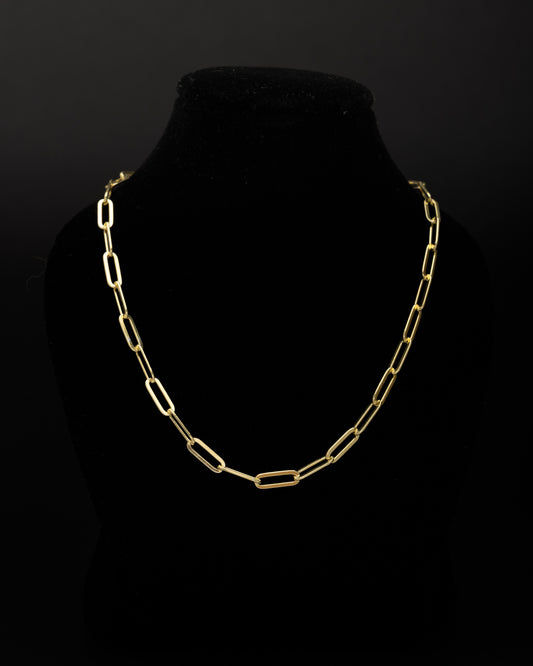 Gold Plated Paperclip Chain in Sterling Silver