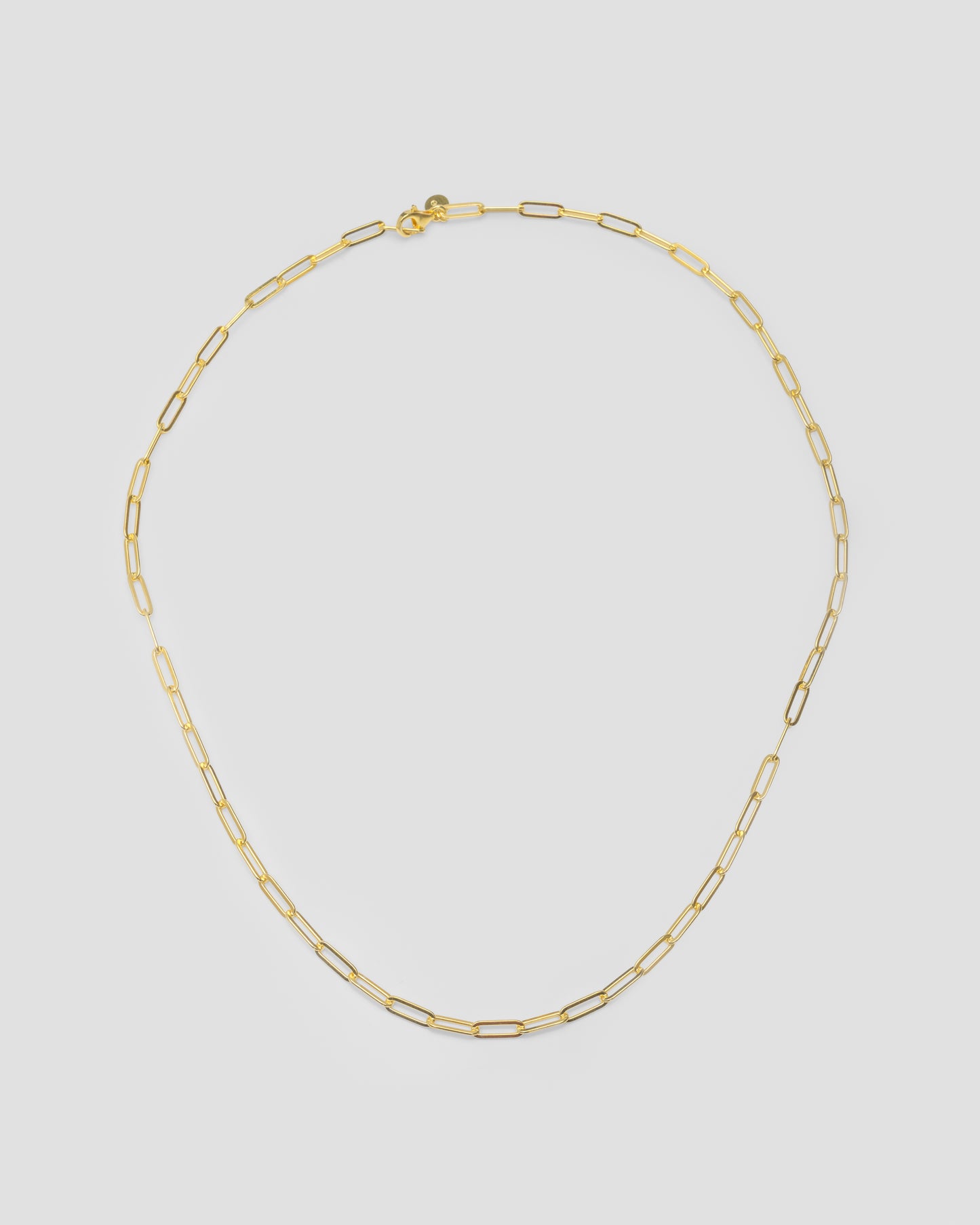 Gold Plated Paperclip Chain in Sterling Silver