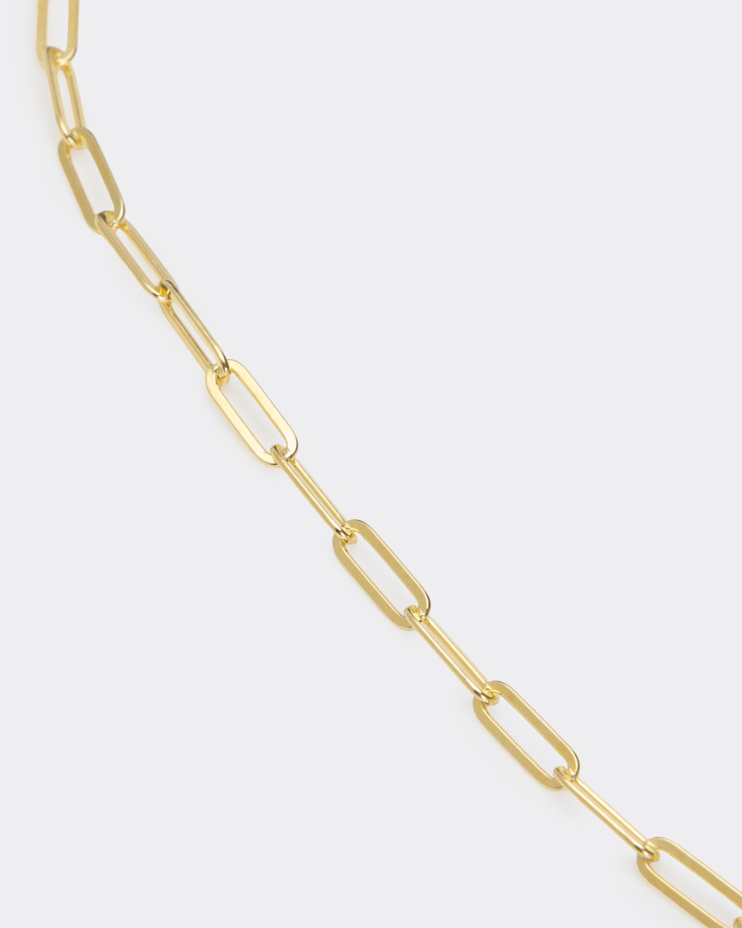 Gold Plated Paperclip Chain in Sterling Silver