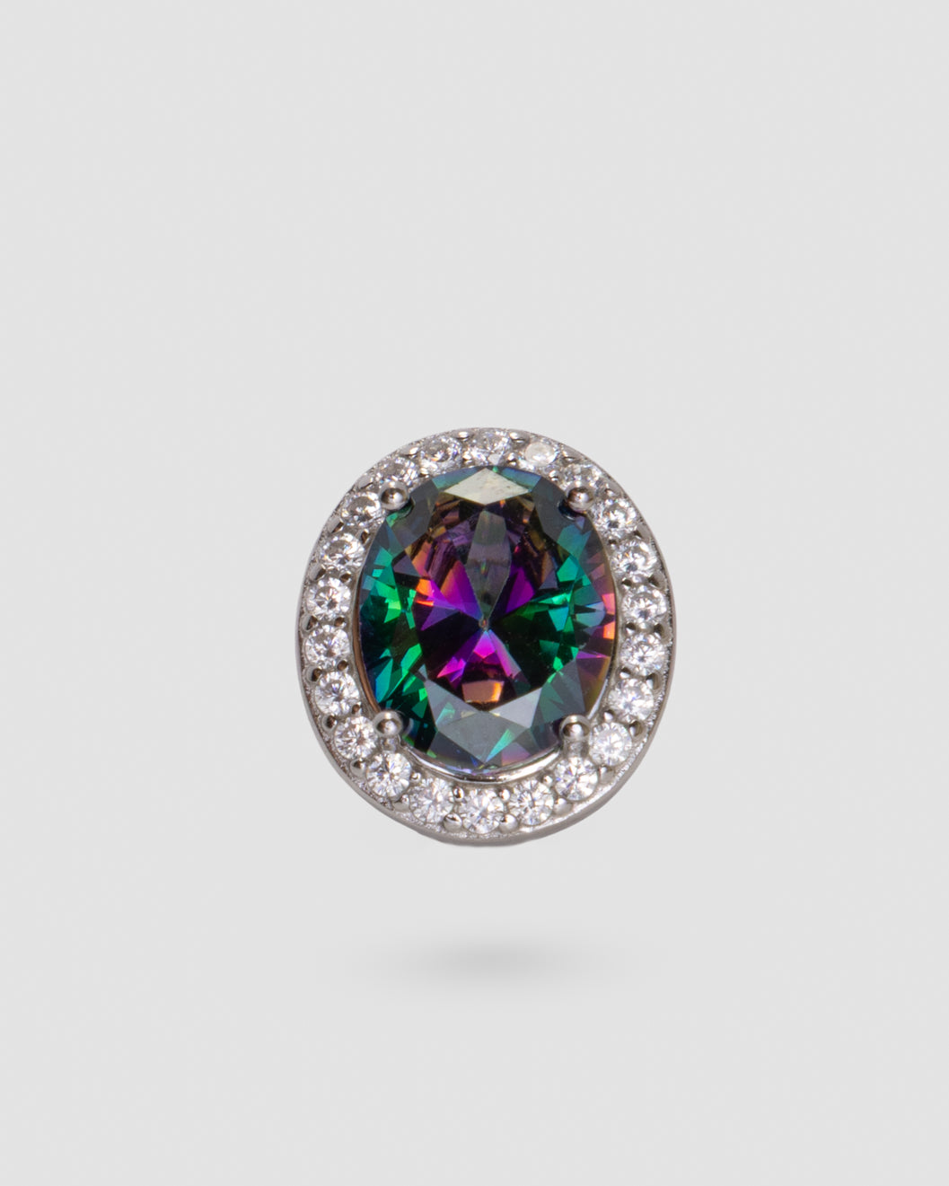 Mystic Topaz & CZ Pendant in Sterling Silver