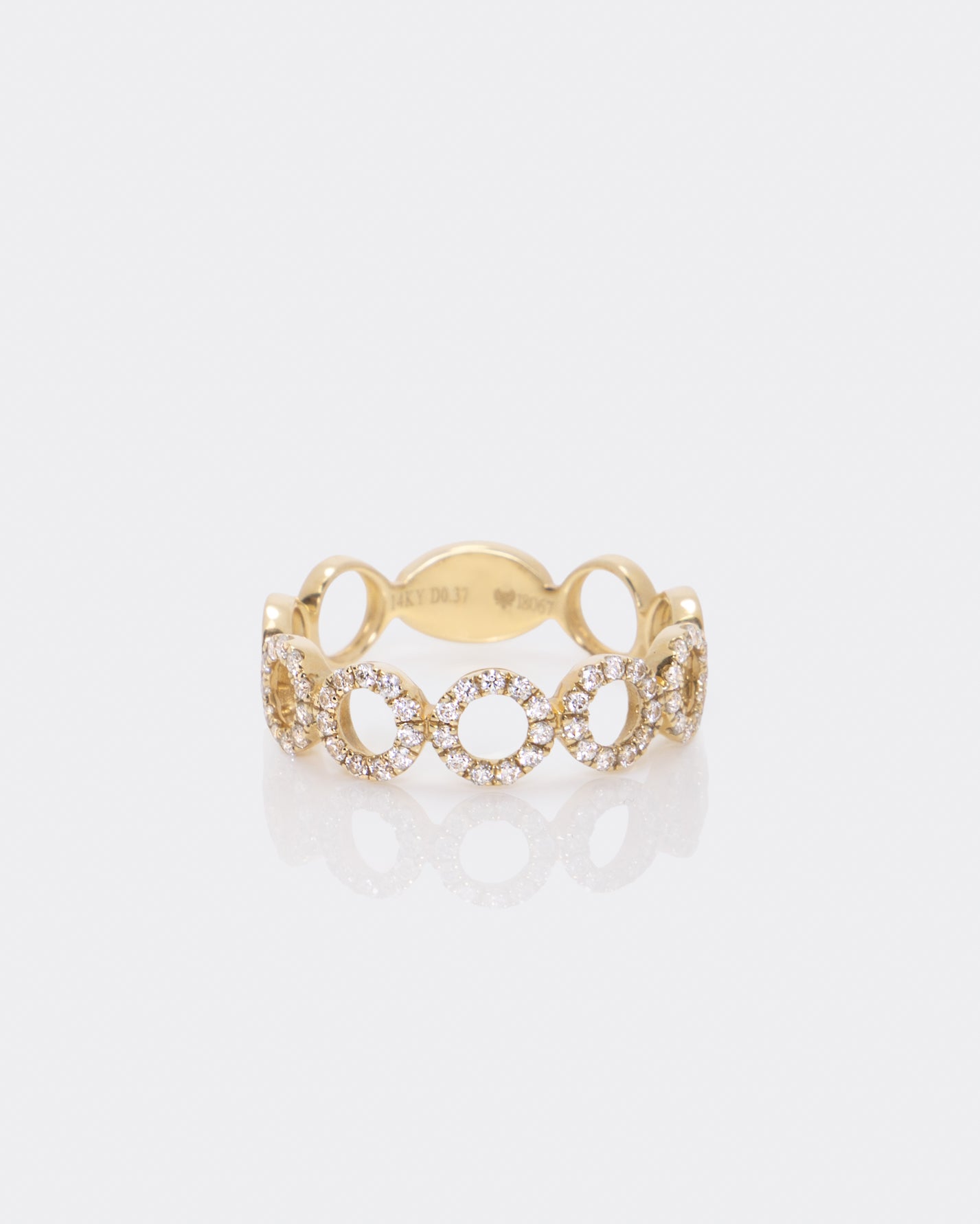 9 Diamond Circles Ring in Yellow Gold