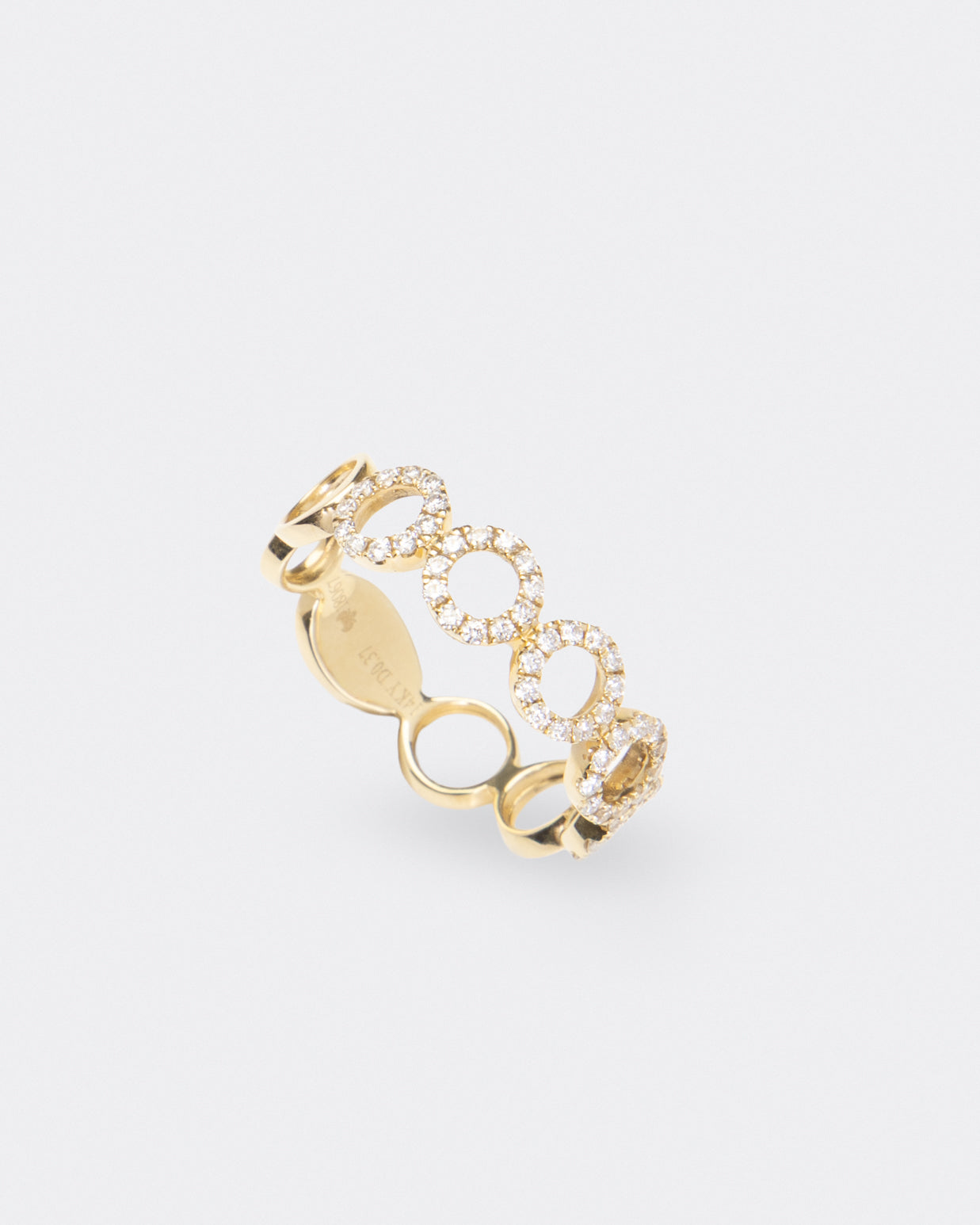 9 Diamond Circles Ring in Yellow Gold