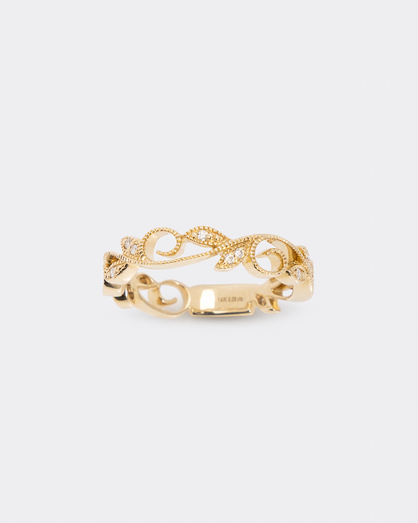 Diamond Filigree Diamond Band in Yellow Gold