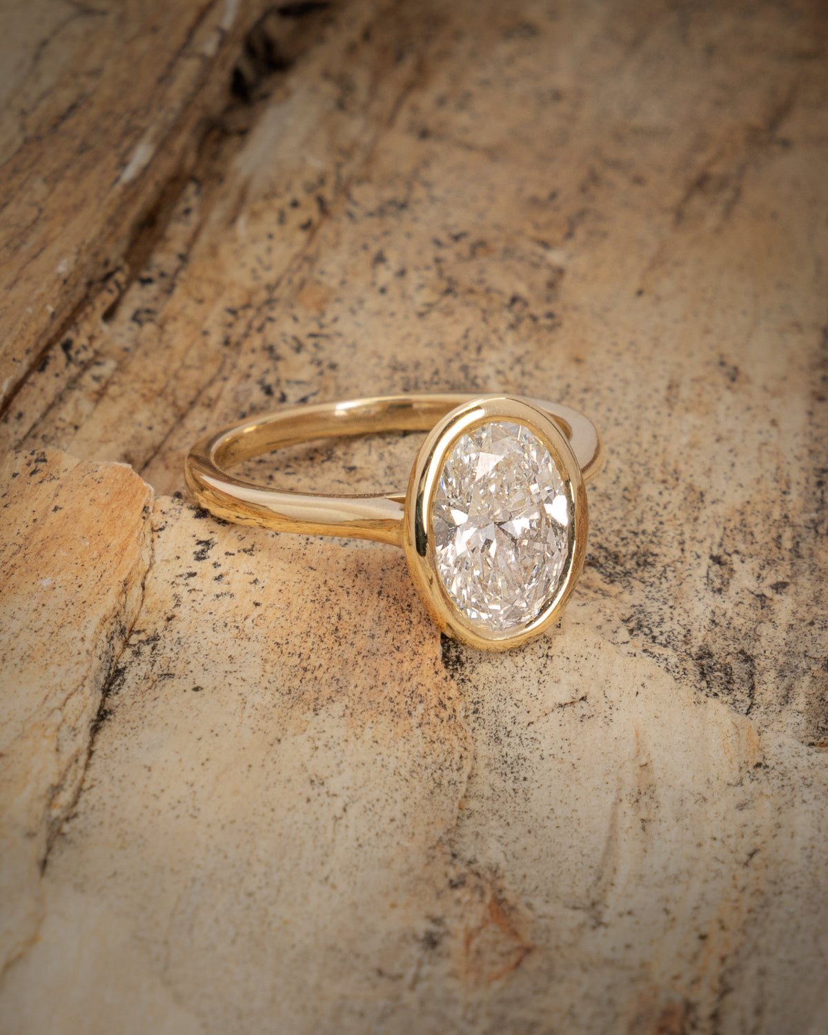 Oval Heirloom Diamond Ring in Yellow Gold