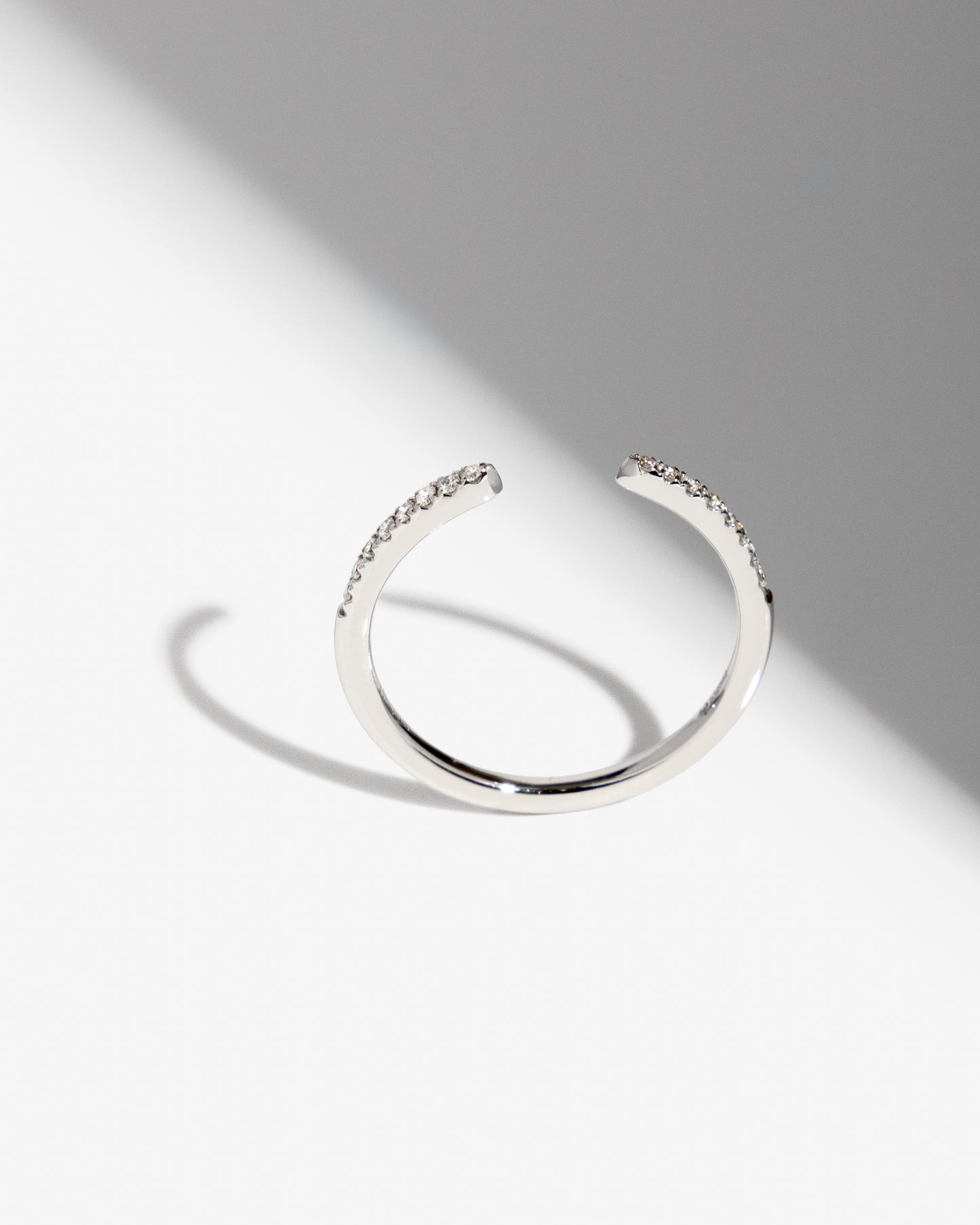 Open Design Diamond Band in White Gold