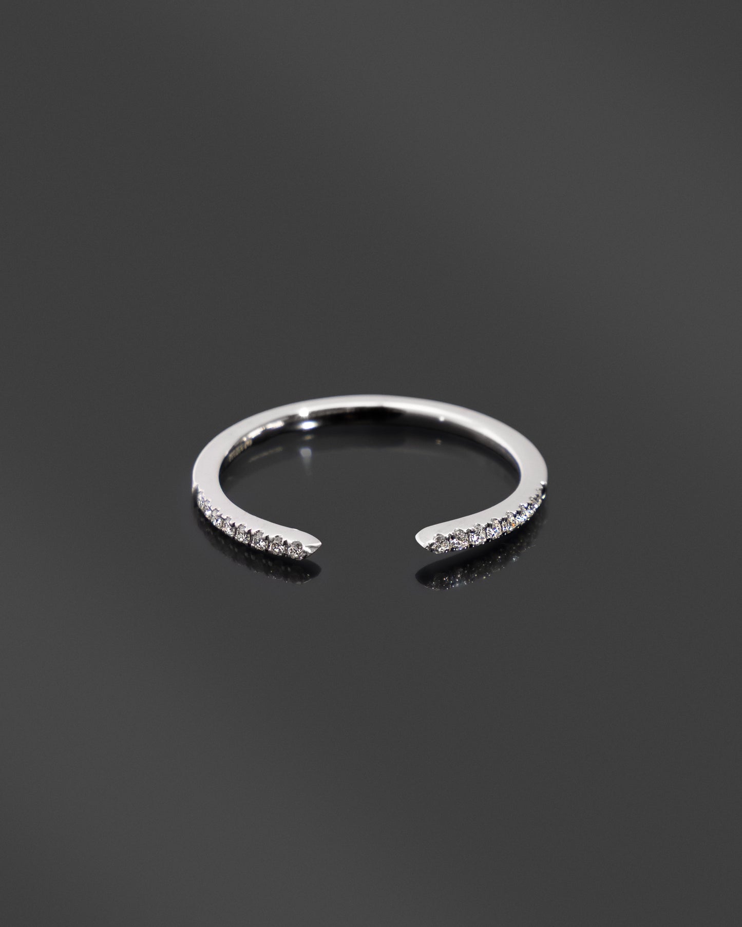 Open Design Diamond Band in White Gold