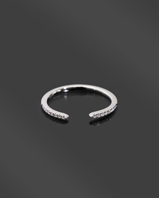 Open Design Diamond Band in White Gold