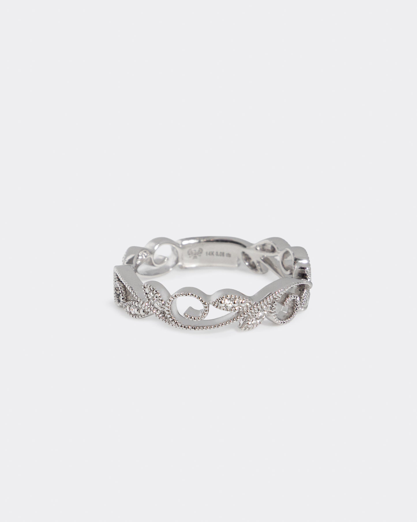 Diamond Filigree Ring in White Gold