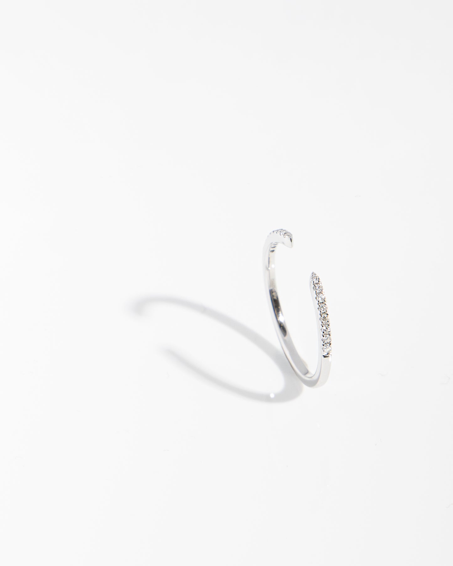 Open Design Diamond Band in White Gold