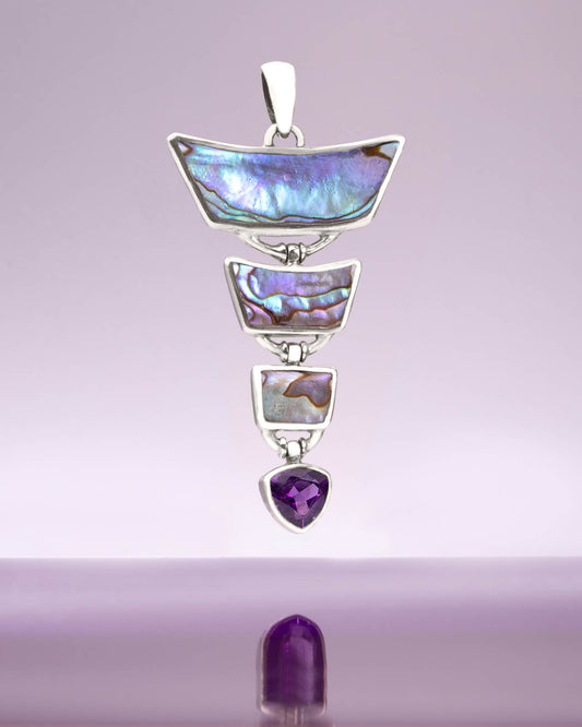 Amethyst & Abalone Pendant