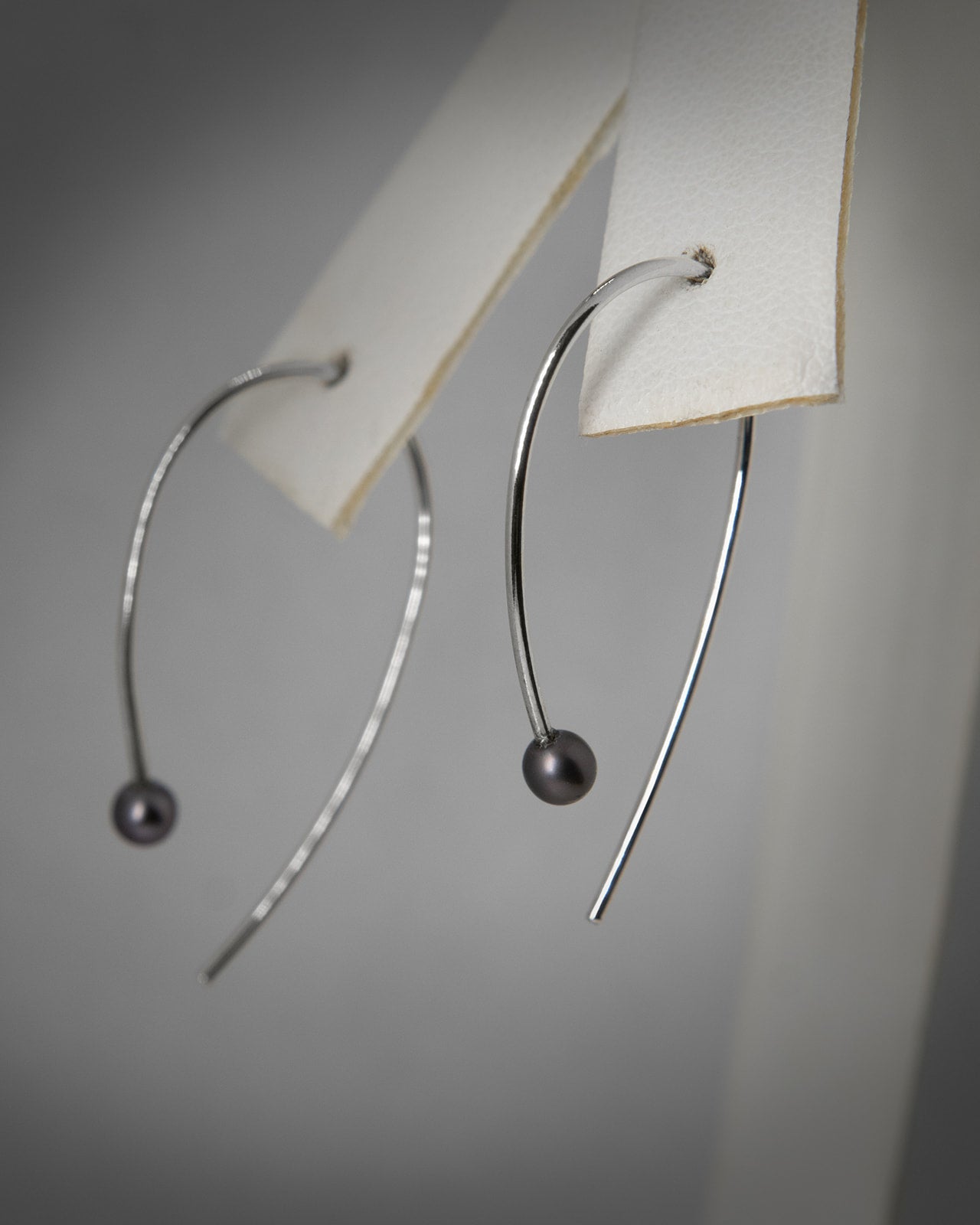 Black Pearl Dangle Earrings in Sterling Silver