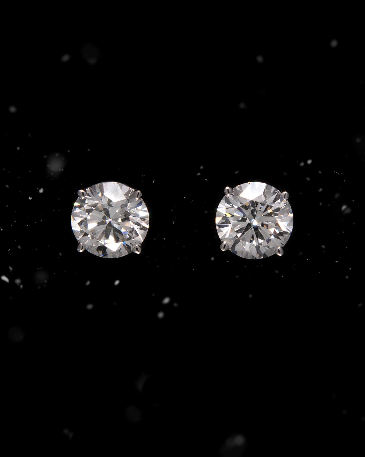 Round Lab Diamond Stud Earrings in White Gold