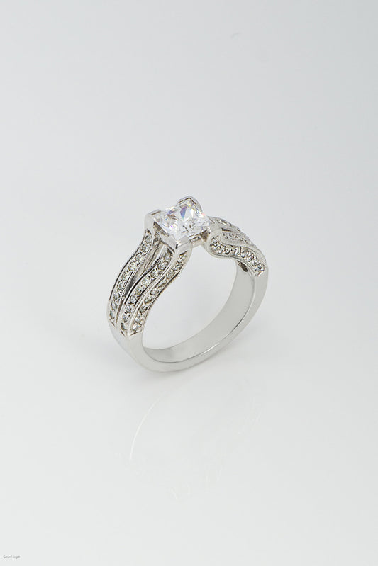 The Lift Diamond Ring (semi-mount) in White Gold