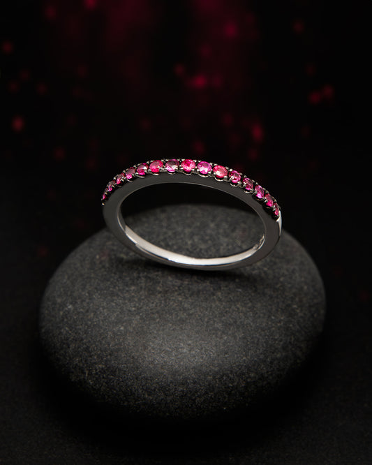 Stackable Ruby Ring in White Gold