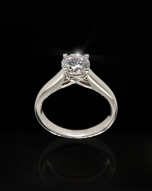 Tiffany CZ Engagement Ring in White Gold